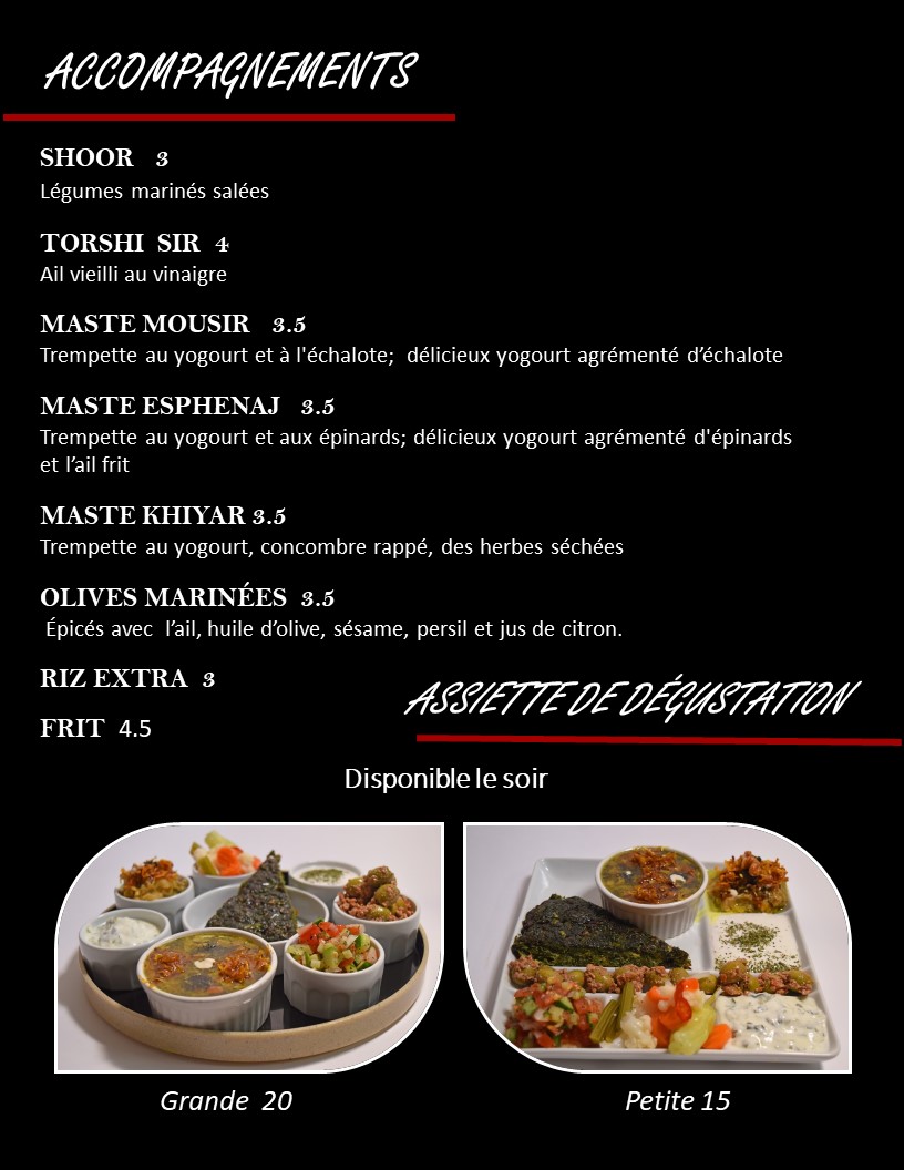 Menu – Restaurant Persepolis